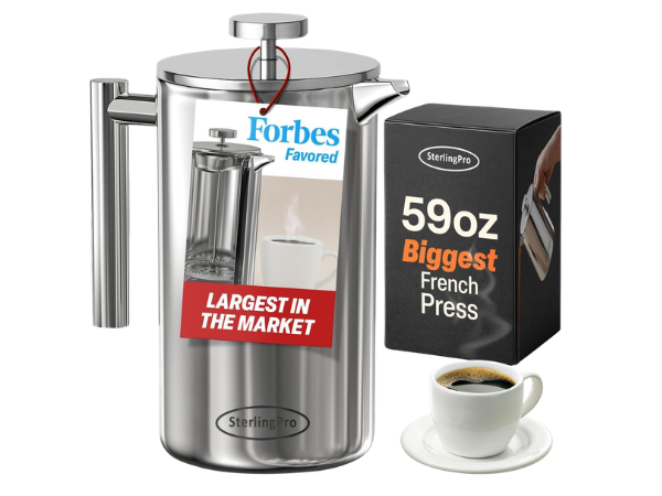SterlingPro Stainless Steel French Press