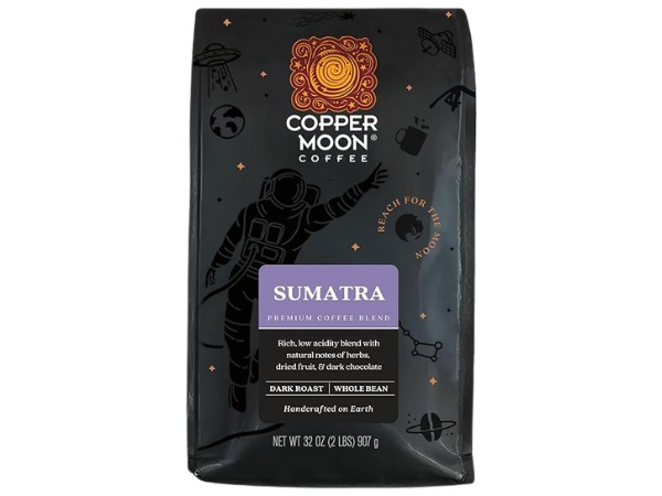 Copper Moon Dark Roast Whole Bean Coffee, Sumatra Blend 1