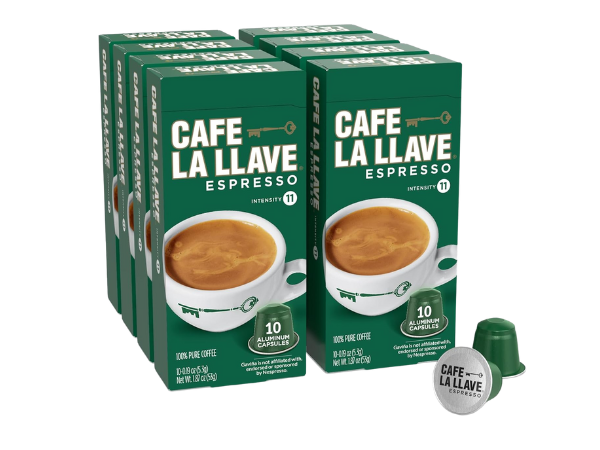 Cafe La Llave Espresso Pods 80 Recyclable Aluminum Pods