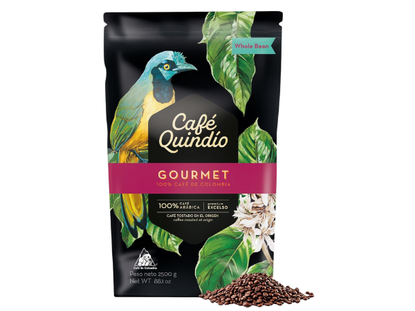 Cafe Quindio Gourmet - Medium Roast 100% Colombian Excelso Whole Bean Arabica Coffee