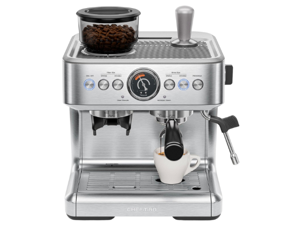 Chefman Crema Supreme 15 Bar Espresso Machine with Milk Frother