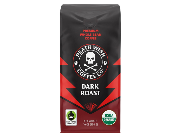 Death Wish Coffee, Organic and Fair Trade Dark Roast Whole Bean Coffee
