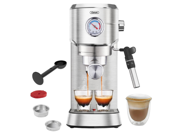 GEVI Compact Espresso Coffee Machine with Milk Frother (ECMG0)