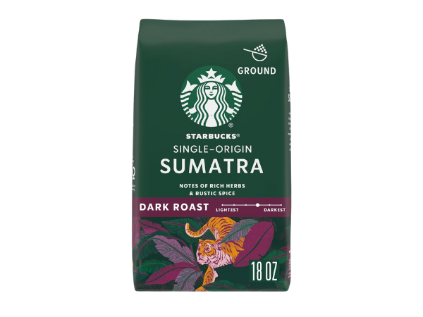 Starbucks Ground Coffee, Dark Roast Coffee, Sumatra