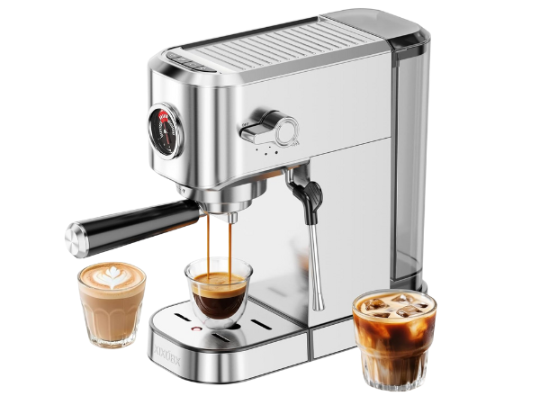 20Bar Espresso Machine, Compact Espresso Maker with Milk Frother