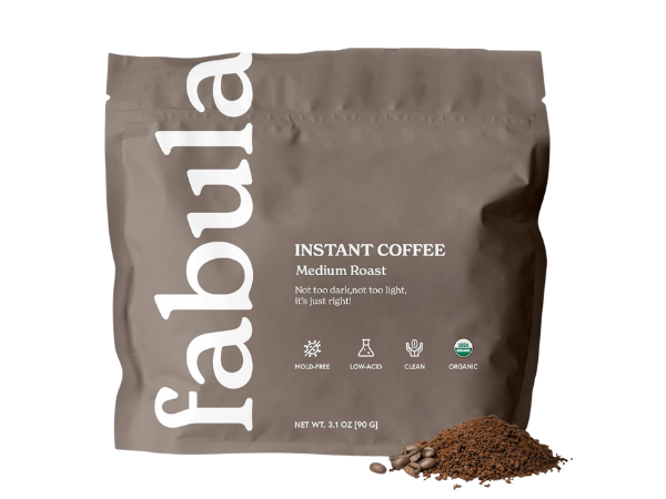 Fabula Organic Instant Coffee, Low Acid, Mold Free - Medium Roast