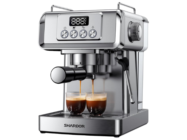 SHARDOR 20-Bar Espresso Machine for Home Barista, Built-In Steam Wand for Latte & Cappuccino