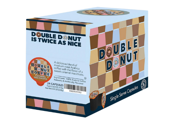 Double Donut Coffee Medium Roast Caramel Macchiato Coffee Pods