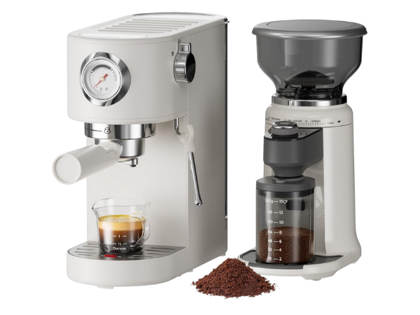 JZ.CAFE Espresso Machine & Coffee Bean Grinder Combo