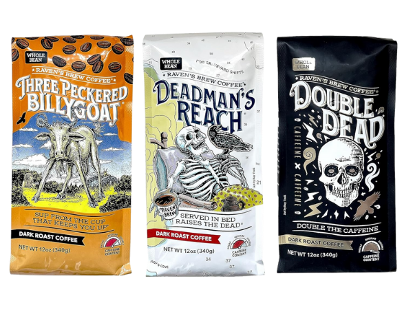 Raven’s Brew – Whole Bean Coffee Variety Pack (3 Delicious Flavors)
