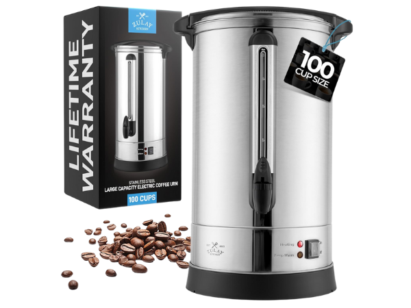 Zulay Commercial Grade 100 Cup Coffee Maker Hot Water Urn