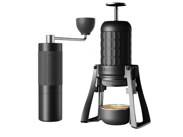 STARESSO PLUS Portable Coffee Maker & D6 PLUS Manual Coffee Grinder