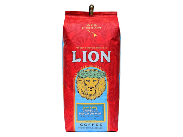 Lion Coffee Vanilla Macadamia Flavored Ground Coffee