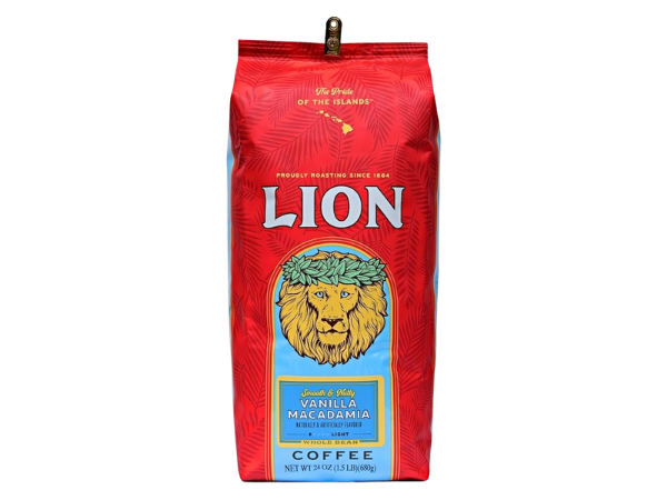 Lion Coffee Vanilla Macadamia, Whole Bean Coffee