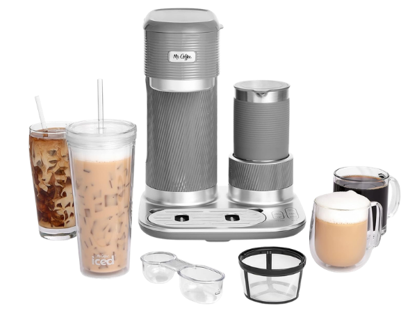 Mr. Coffee 4‑in‑1 Latte Lux Iced Hot Coffee Maker with Built‑In Milk Frother