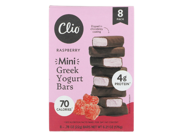 CLIO Raspberry Dark Chocolate Covered Mini Greek Yogurt Bar