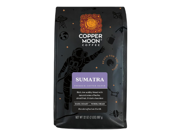 Copper Moon Dark Roast Whole Bean Coffee, Sumatra Blend