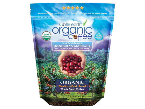 Subtle Earth Organic Coffee – Medium-Dark Roast – Whole Bean Coffee