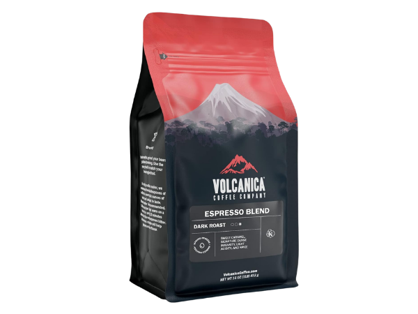 Volcanica Low Acid Espresso Coffee, Dark Roast 100% Arabica, Espresso Grind