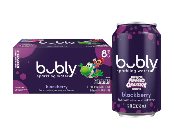 Bubly Sparkling Water, The Super Mario Galaxy Movie Blackberry