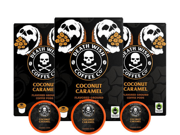 Death Wish Coffee, Coconut Caramel Coffee Pods