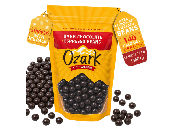 OZARK NUT ROASTERS Dark Chocolate Covered Espresso Beans