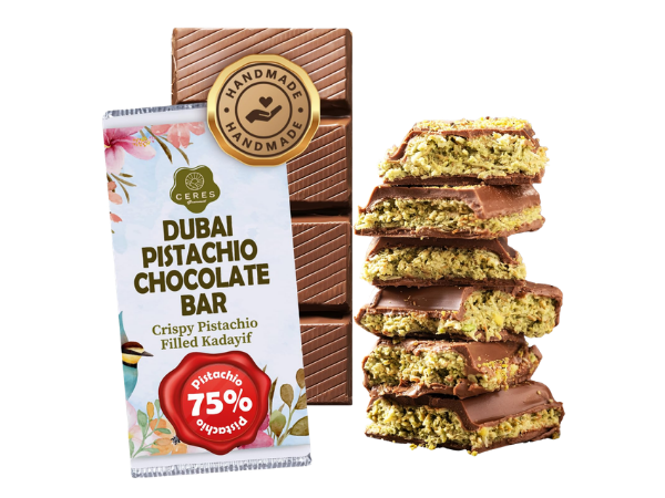 Pistachio Filled Dubai Chocolate Bar