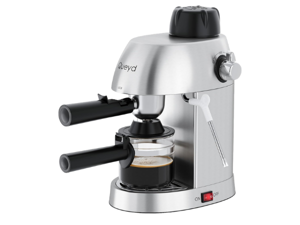 Queyd 3.5 Bar 4‑Cup Espresso Cappuccino Machine