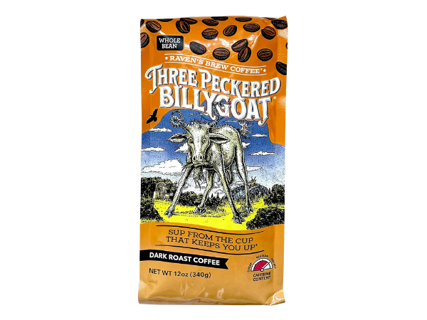 Raven’s Brew Coffee, Dark Roast – Three Peckered Billy Goat