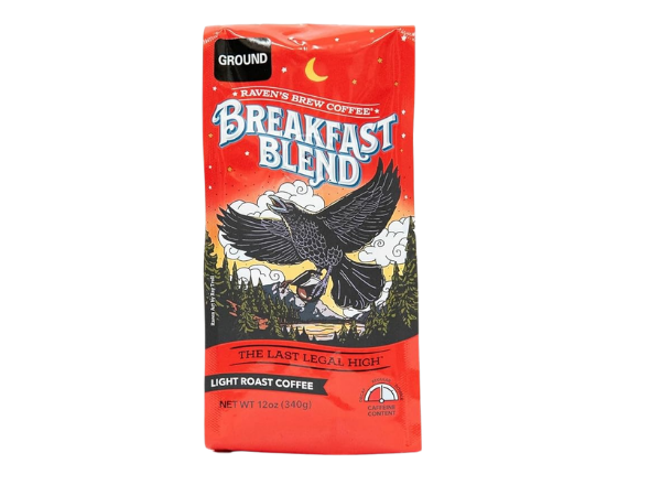Raven’s Brew Ground Coffee – Light Roast (Breakfast Blend)