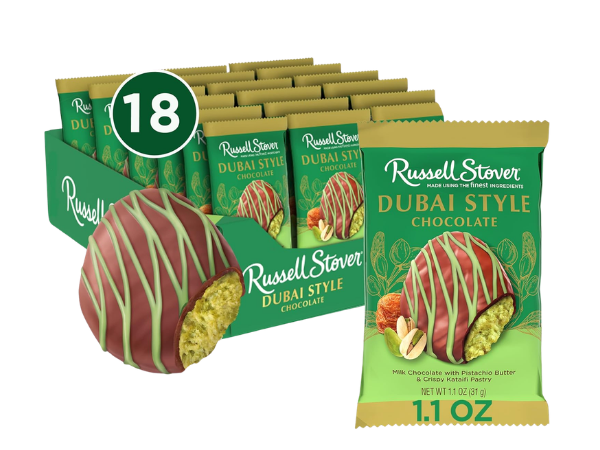 Russell Stover Dubai Style Pistachio & Kataifi In Milk Chocolate Candy Bar