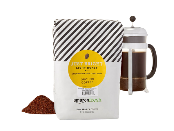 Amazon Fresh, Just Bright Ground Coffee, Light Roast