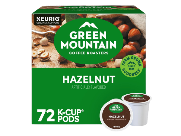 Green Mountain Coffee Roasters Hazelnut Keurig Single‑Serve K‑Cup Pods, Light Roast Coffee