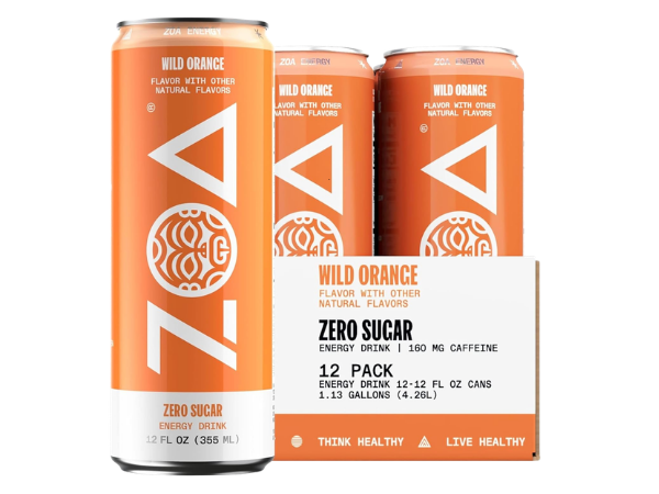 ZOA Zero Sugar Energy Drinks – Wild Orange