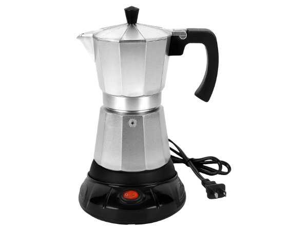 Suiitat Silver Aluminum Electric Moka Pot