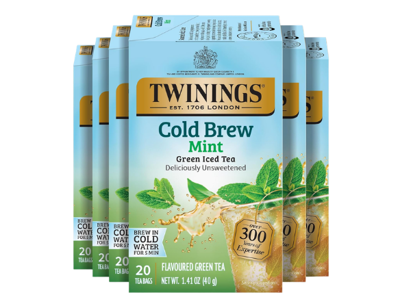 Twinings Cold Brewed Iced Tea (Mint Flavored Green Tea with Peppermint Leaves)