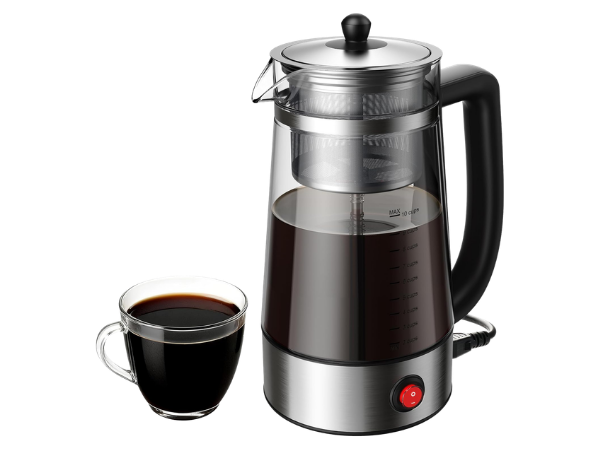 KIDISLE 10‑Cup Electric Percolator Coffee Pot with Borosilicate Carafe