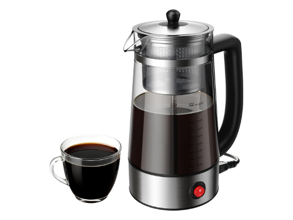 KIDISLE 10‑Cup Electric Percolator Coffee Pot with Borosilicate Carafe