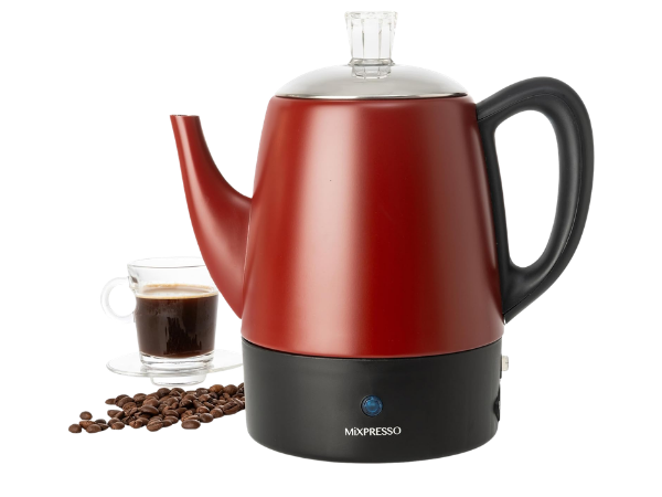 Mixpresso 4‑Cup Red Small Electric Percolator Coffee Pot