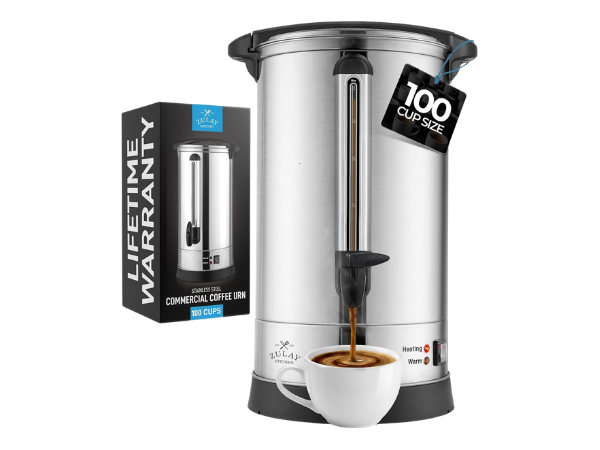 Zulay Commercial Coffee Maker, 100 Cup Capacity