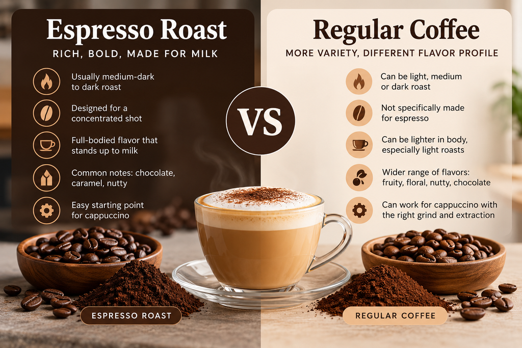 Espresso Roast vs. Regular Coffee Which Works Better for Cappuccino