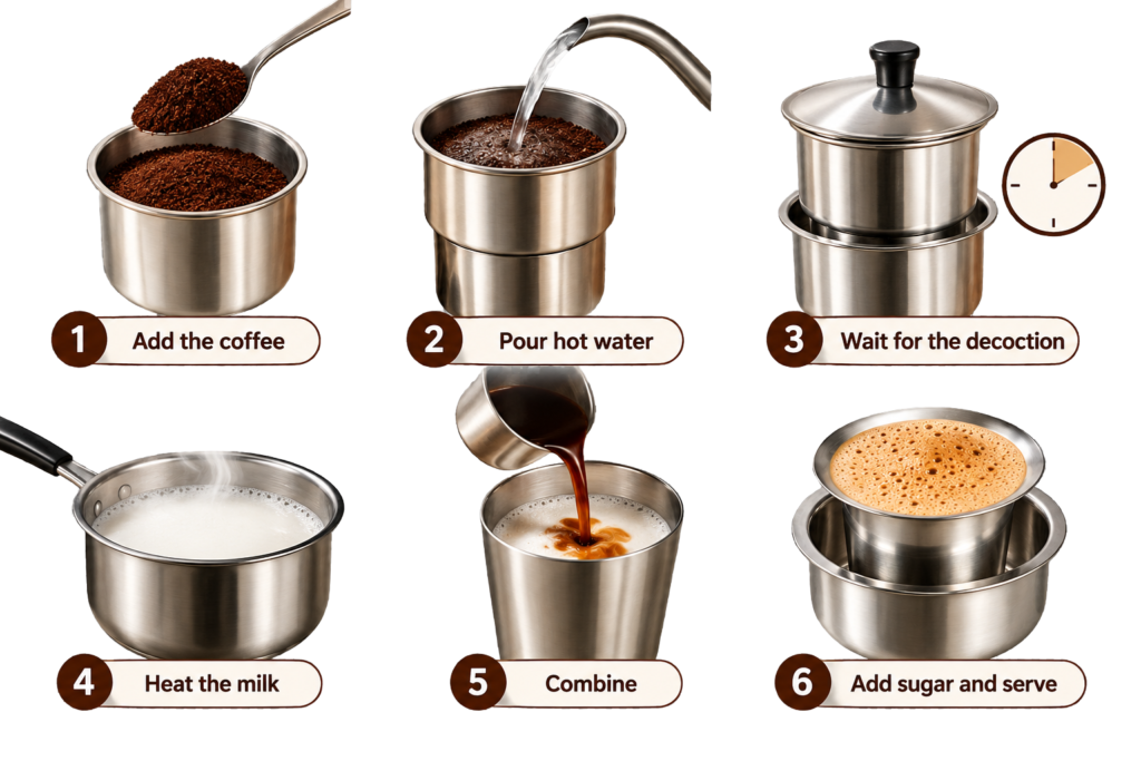 How to Brew South Indian Filter Coffee Step by Step