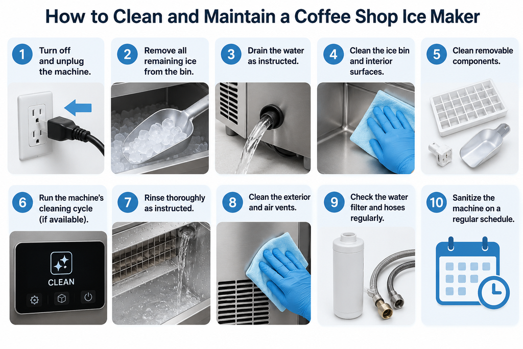 How to Clean and Maintain a Coffee Shop Ice Maker