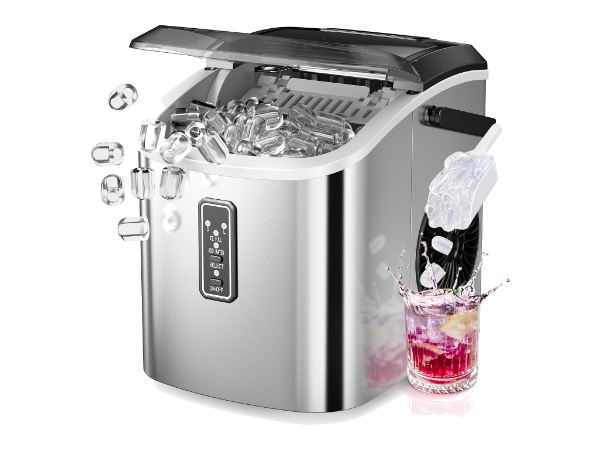 EUHOMY Countertop Ice Maker Machine with Handle